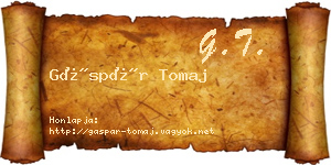 Gáspár Tomaj névjegykártya