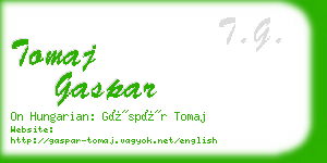 tomaj gaspar business card